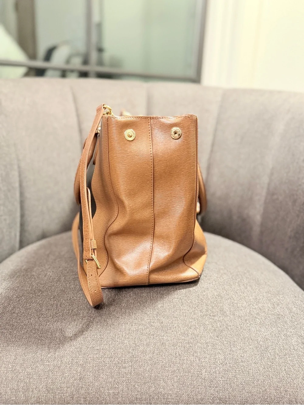 Ralph Lauren Newbury Black and Brown Two-Tone Leather Satchel